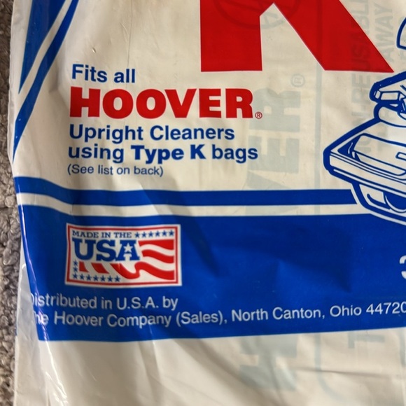 Hoover Type K Package 4010028K Fits all Hoover Canister Cleaners -3 Filter Bags - Picture 3 of 6